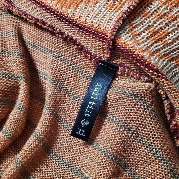 VTG Y2K Full Tilt Cozy Long Cardigan Womens XL Open Front Hooded USA Beachy Surf - Picture 4 of 8